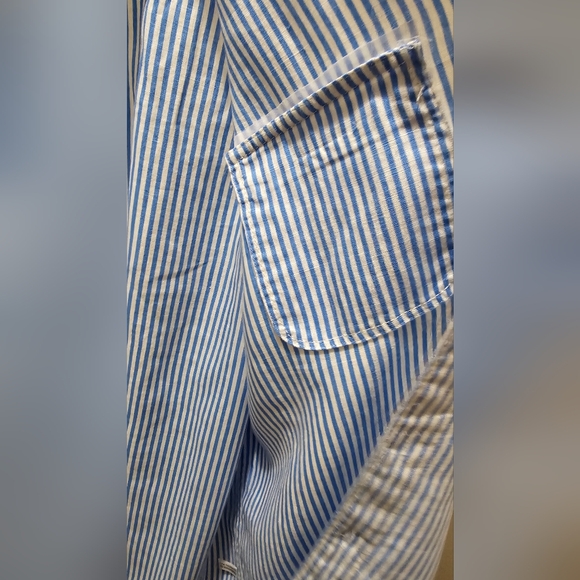 Tommy Bahama Relaxed Linen Blue Striped Men's Shirt Size Large NWT - Picture 12 of 13